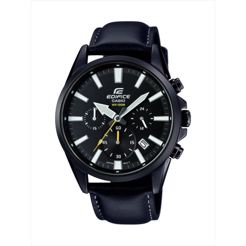 Casio Black Leather Strap Men's Watch EFV-510BL-1AV | 10527782