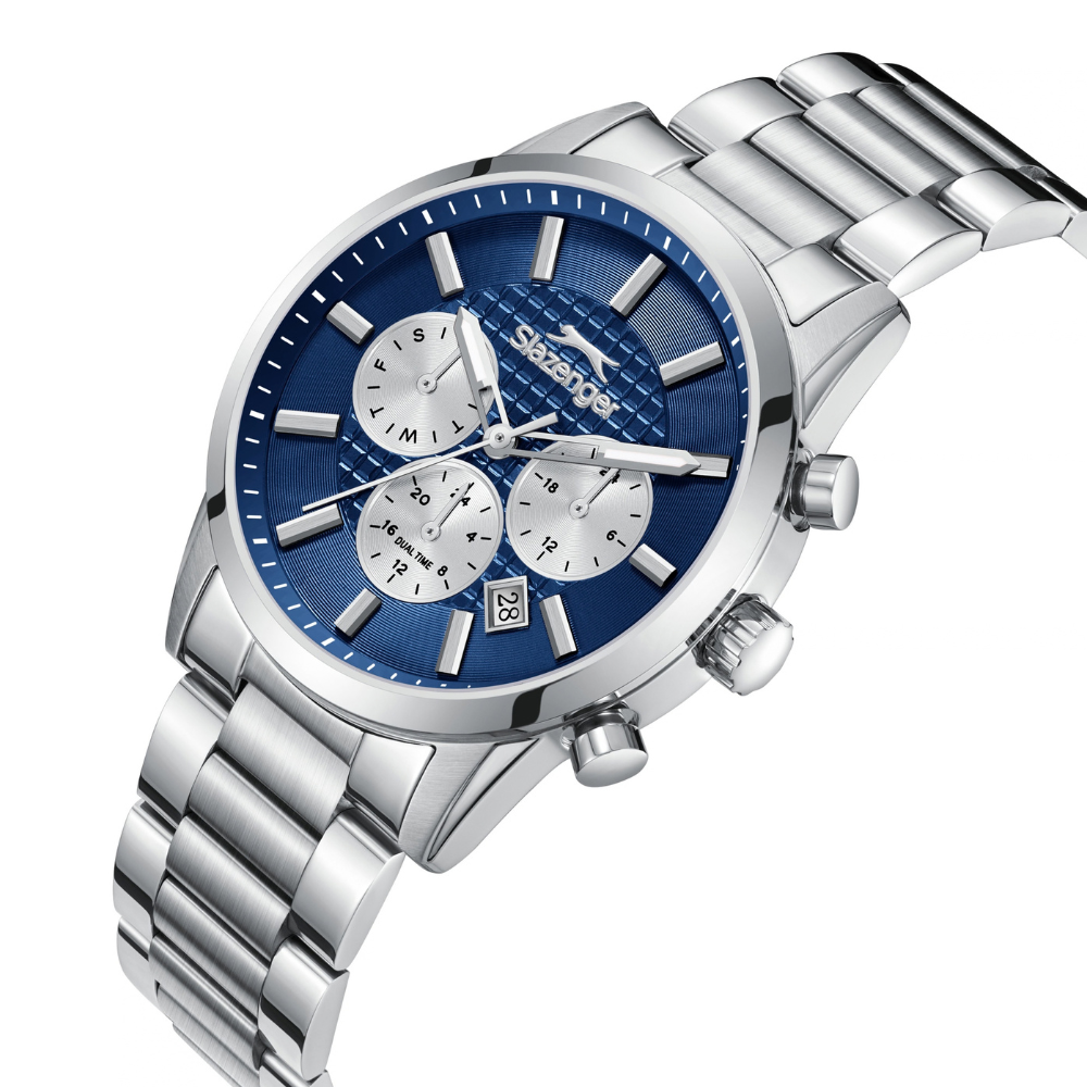 Slazenger Multifunction Navy Dial Men's Metal Strap Watch SL.09.2648.2.390