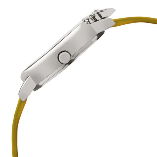 Zoop Disney Rapunzel Analog Silver Dial Yellow Strap Watch for Girls Kids 26048SL01