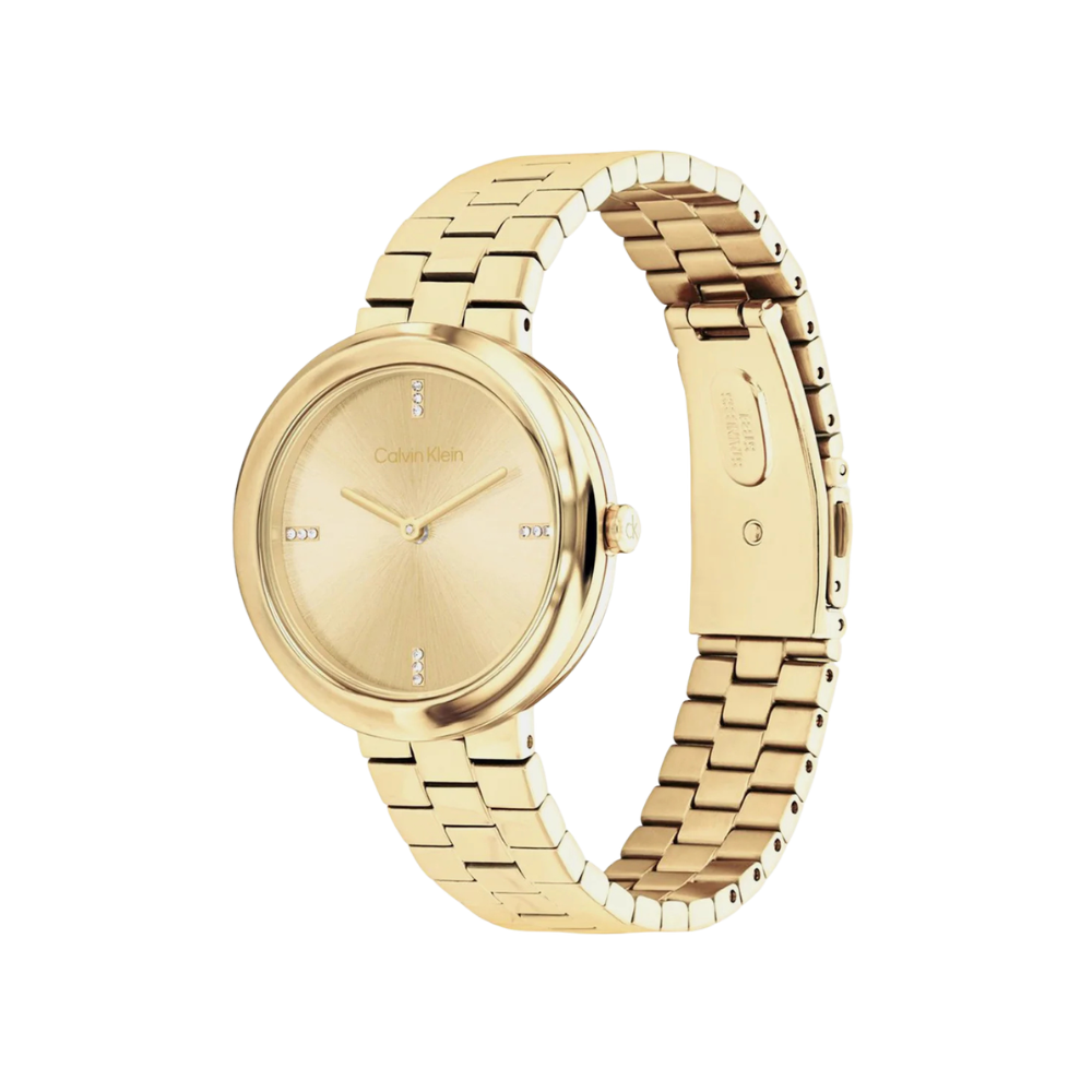 Calvin Klein Twisted Bezel Gold Women's Watch 25100094