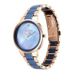 Titan Purple Ceramics Two Toned Rose Gold & Blue Women's Watch 95213KD03