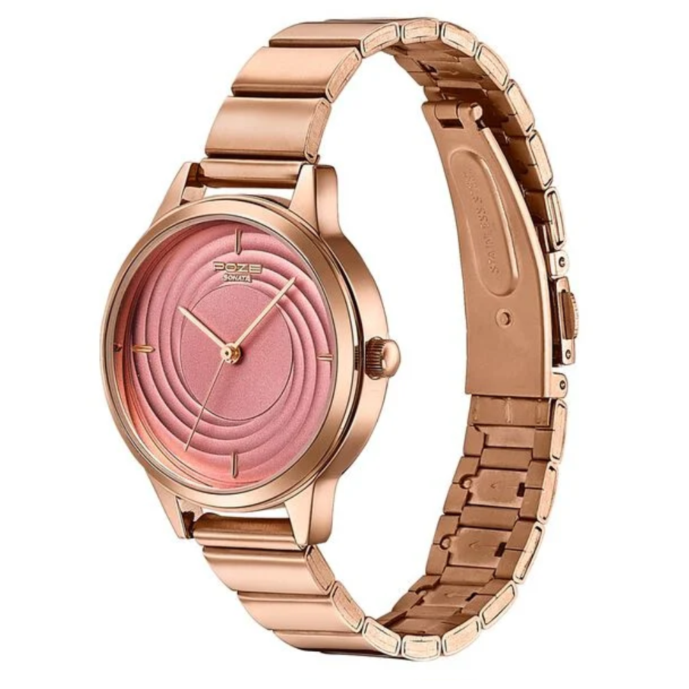 Sonata Poze Pink Dial Women's Watch SP80114WM02
