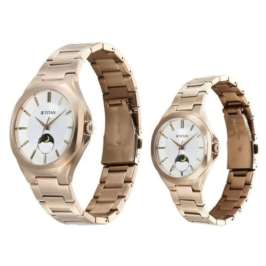 Titan Bandhan Rose Gold Couple Watch 9400994209WM01