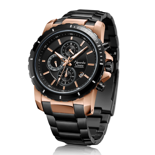 Alexandre Christie Chronograph Black Men's Watch 6141MCBBRBA