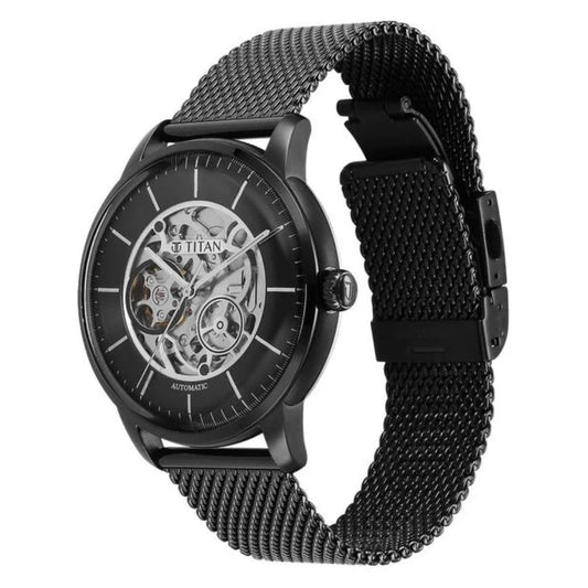 Titan Skeletal Black Men's Watch 90110NM01