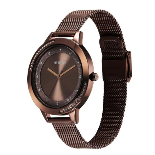 Titan Razzle Dazzle Brown Women's Watch 2764QM01