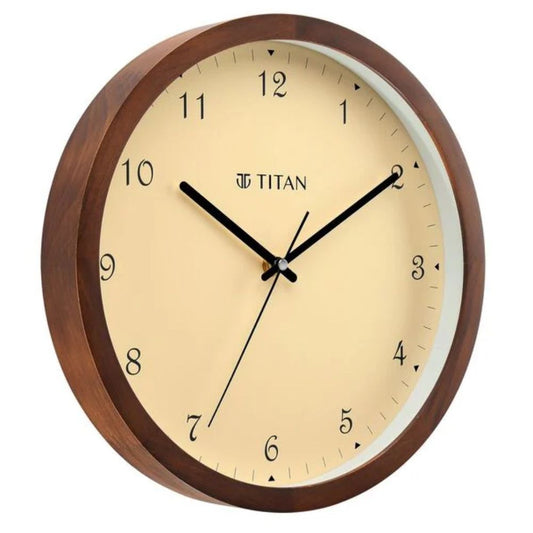 Titan Wooden Brown Wall Clock NTW0063WA01
