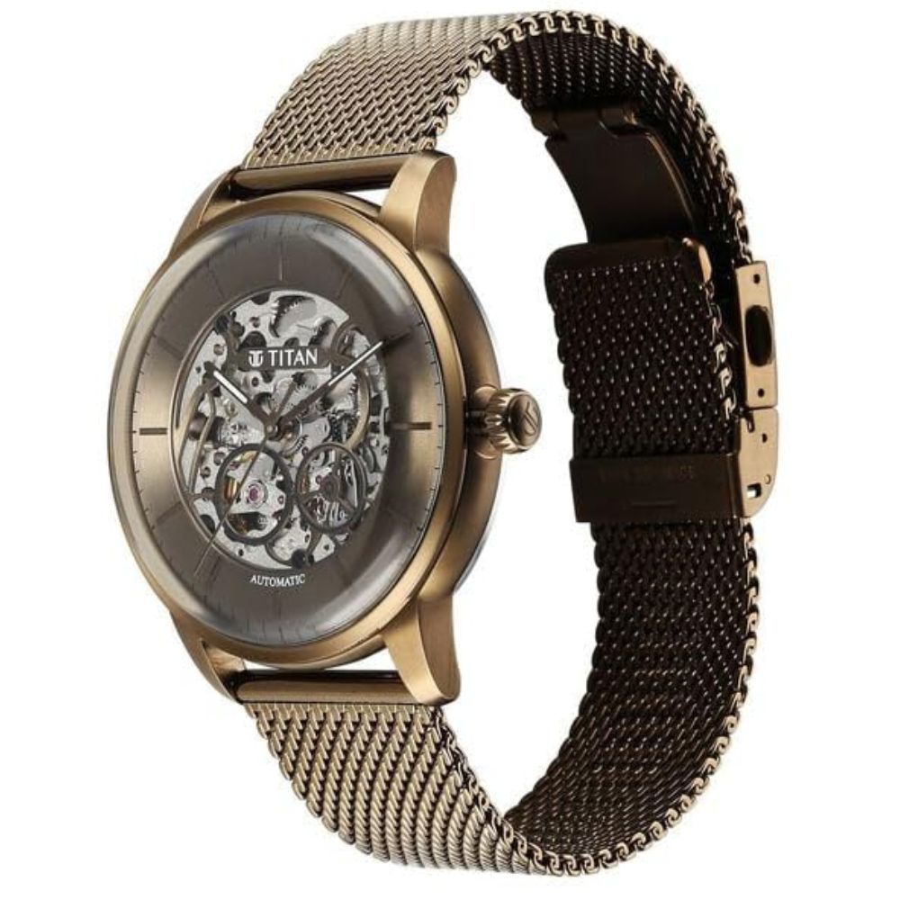 Titan Automatic Brown Men Watch 90110QM03