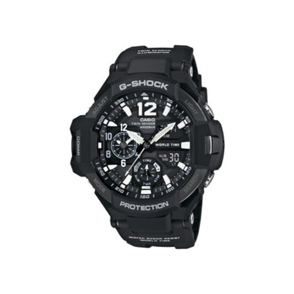 Casio Black Resin Strap Men's Watch GA-1100-1A | 10493622