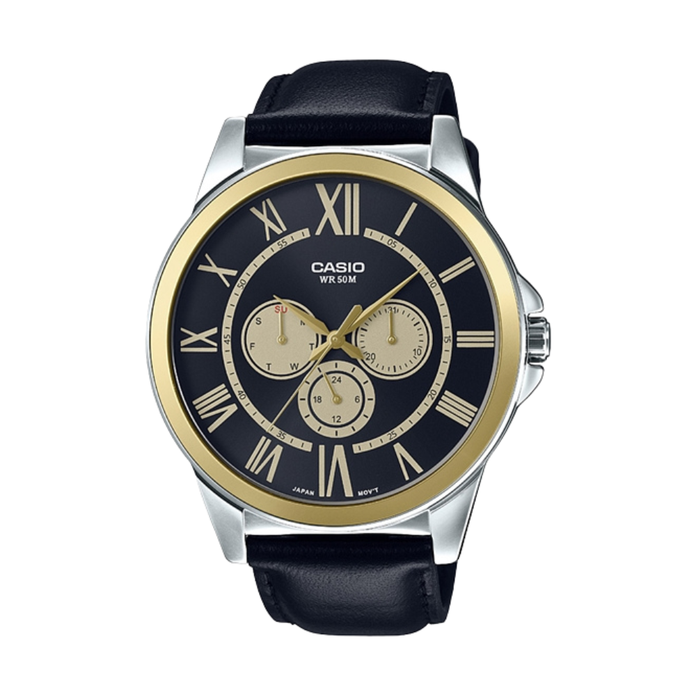 Casio Enticer Black Leather Men's Watch for MTP-E318L-1BV | 10574238