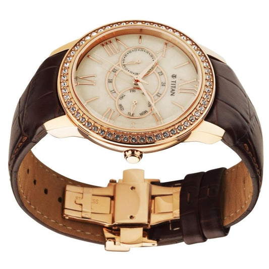 Titan Royale Beige Dial Men's Watch 10002WL01