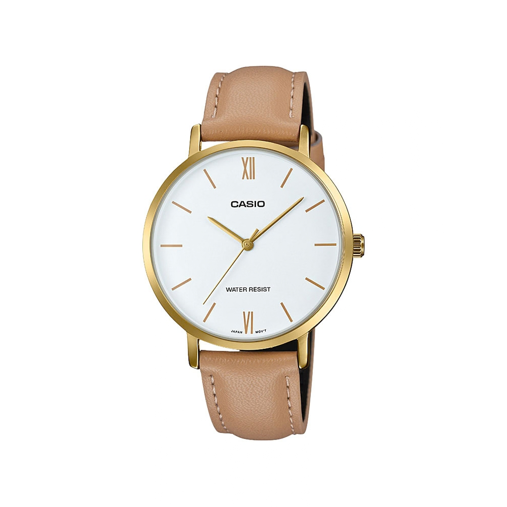 Casio Brown Leather Strap Women's Watch LTP-VT01GL-7B, LTP-VT01GL-9B2 | 10608565