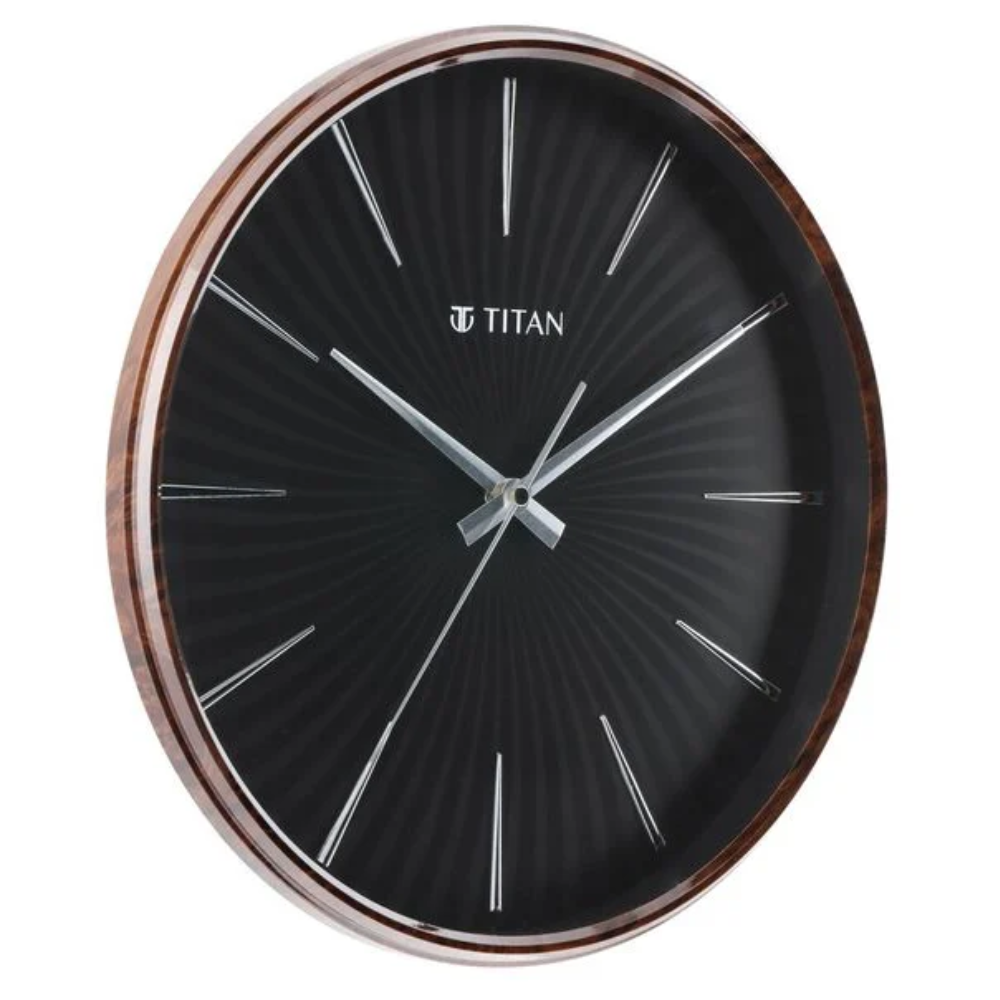 Titan Contemporary Black Dial Wall Clock NSW0013PA01