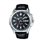 Casio Black Leather Strap Men's Watch MTP-E200L-1AV | 10531186