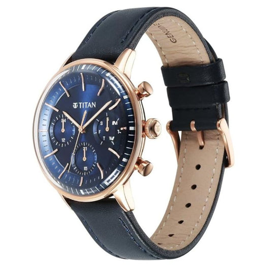 Titan Light Leathers Blue Men's Watch 90171WL01