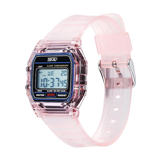 Zoop Transparent Digital Transparent Girls Kids Watch 16049PP03