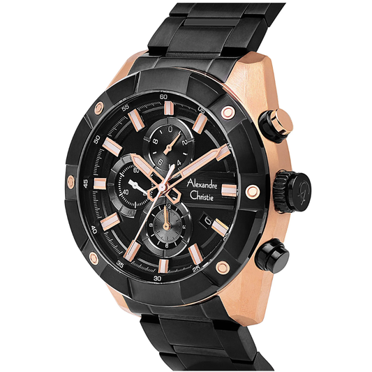 Alexandre Christie Chronograph Black Men's Watch 6604MCBBRBA