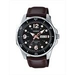 Casio Brown Leather Strap Men's Watch MTD-100L-5AV, MTD-100L-9AV | 10532650