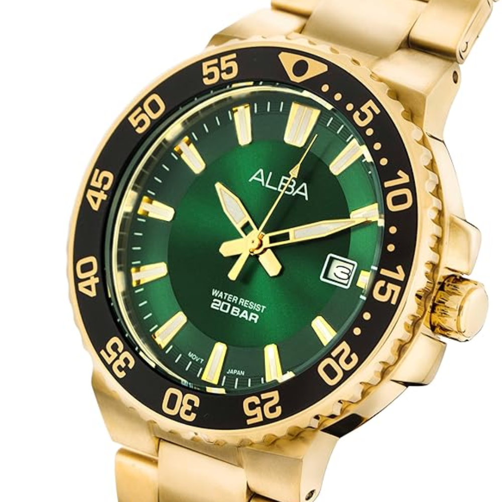 ALBA Green Patterned Dial Men's Watch AS9S74X1