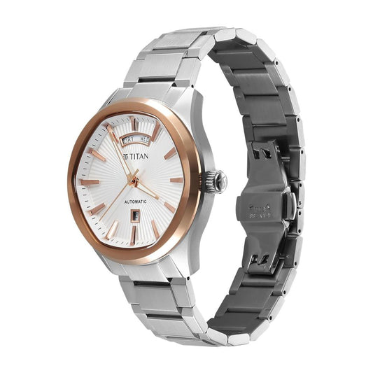 Titan Astral Concealed Silver Men's Watch 90209KM01