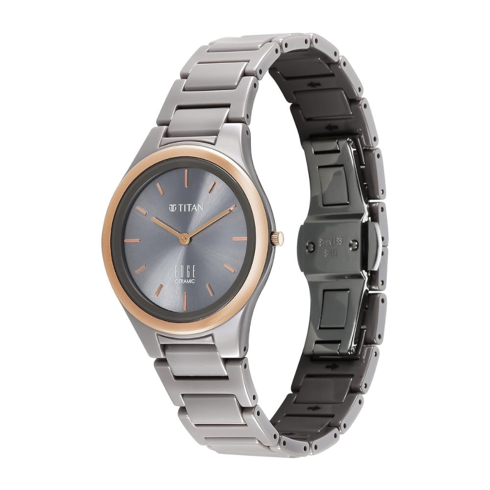Titan Edge Ceramic Grey Women's Watch 2653KC09