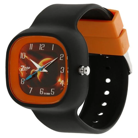 Zoop Brown Dial Black Strap Boys Kids Analog Watch C3030PP05