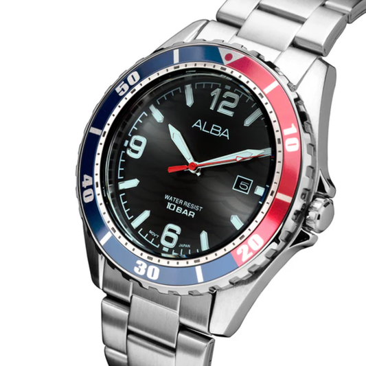 ALBA Active Black Dial Men's Watch AG8N45X1