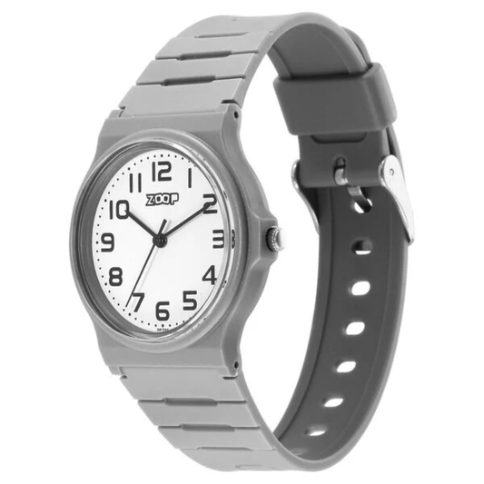 Zoop White Dial Grey Strap Girls Kids Analog Watch 16032PP04