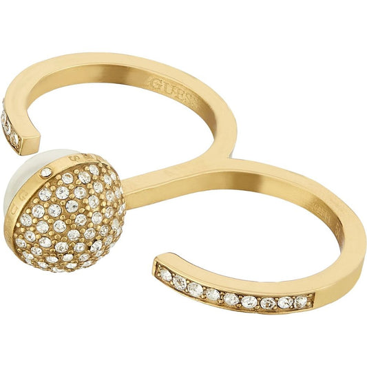 GUESS Steel Gold Plated Ring UBR04453YG54