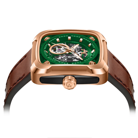 Alexandre Christie Maharaja Luxe Brown Men's Automatic Watch 6577MALRGGN