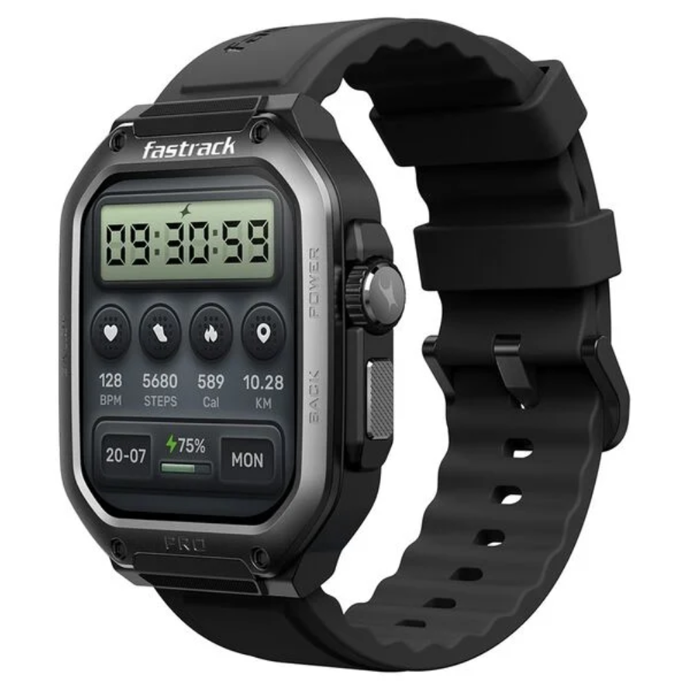 Fastrack Active Pro Black Unisex Rectangular Watch 38106PP01