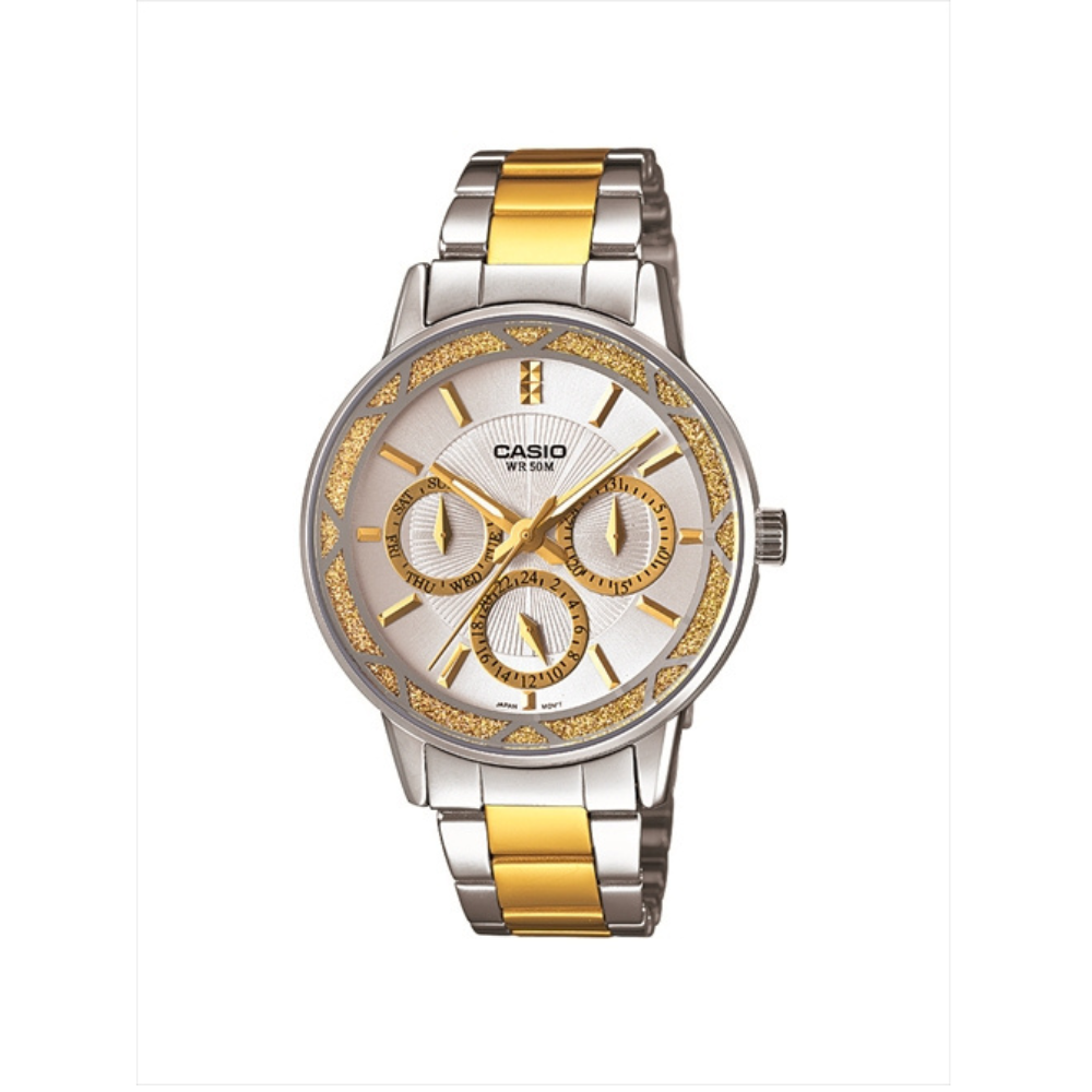 Casio Two Tone Silver And Gold Metal Strap Women's Watch for LTP-2087SG-7AV | 10475999