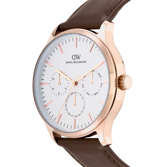 Daniel Wellington Multi-Function Brown Leather Men's Watch DW0DG2201