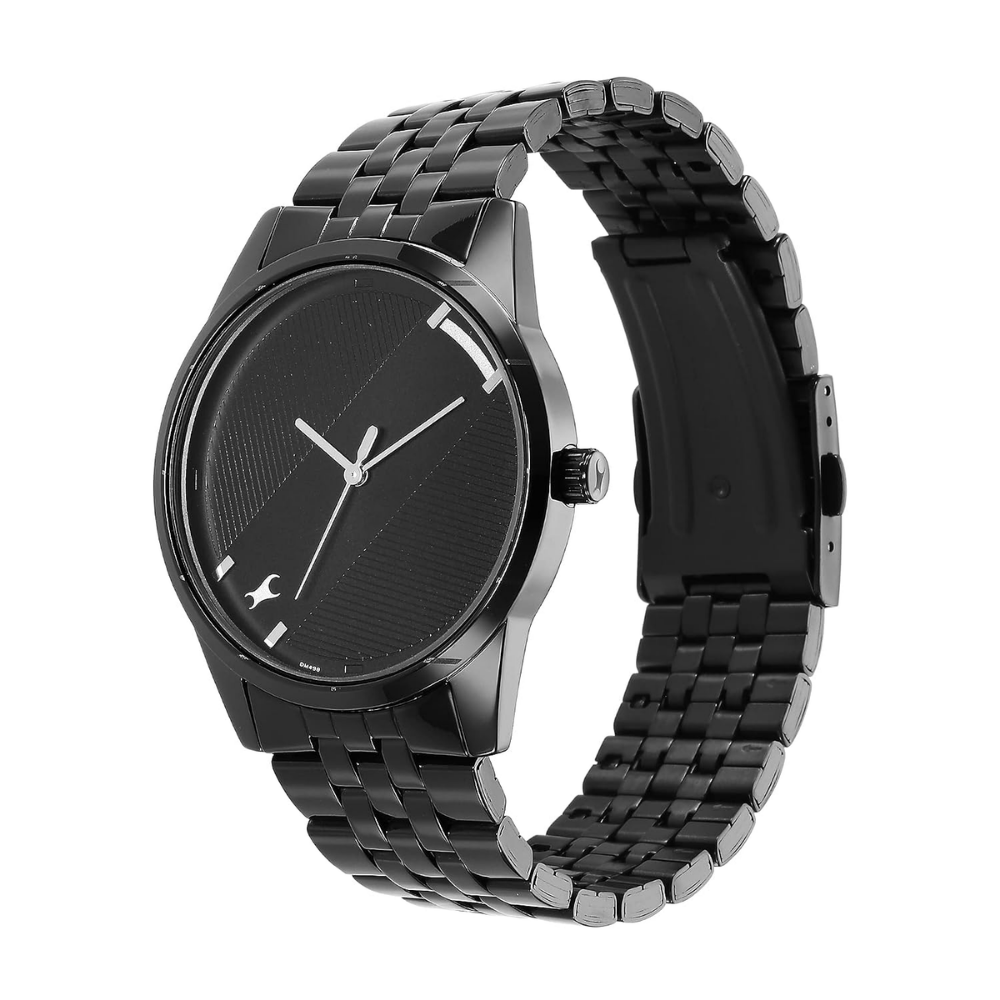 Fastrack Stunners Quartz Analog Black Dial Watch for Guys 3277NM01