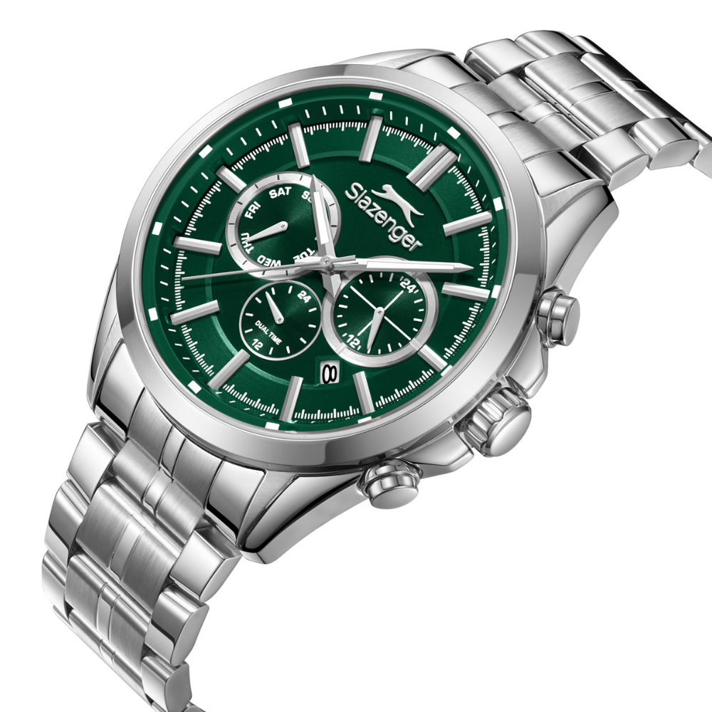 Slazenger Round Dark Green Dial Silver Men's Multifunction Watch SL.09.2567.2.06