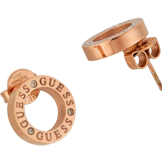 GUESS Circle Lights Rose Gold-Plated Women's Earrings UBE03173RG
