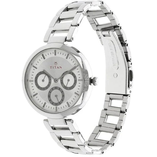 Titan Quartz Analog Silver Women's Watch 2480SM03