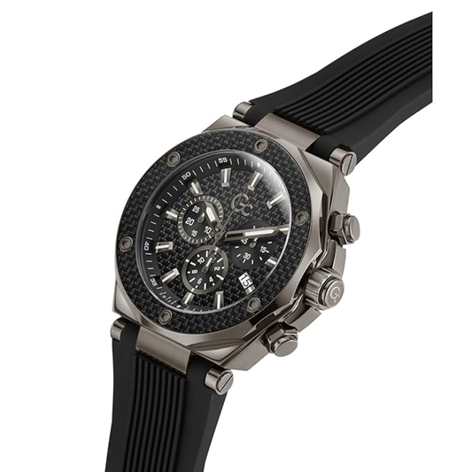 G.C. Round 44mm Black Dial Analog Black Men Watch Z18009G2