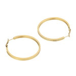 Guess Crystal Set Large Hoop Gold Tone Women's Earrings UBE02247YG