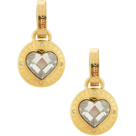 GUESS Rolling Hearts Gold-Plated Women's Earrings UBE03351YG