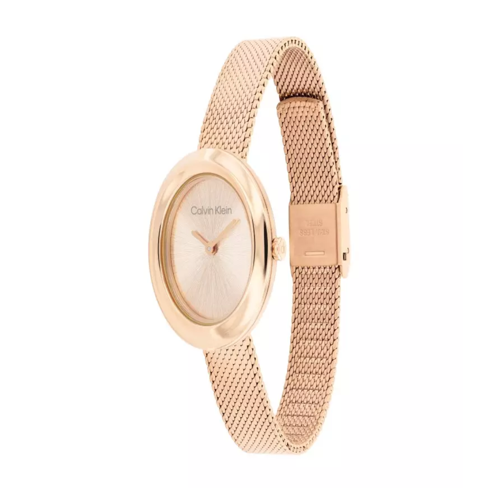 Calvin Klein Twisted Bezel Gold Dial Women's Watch 25100153