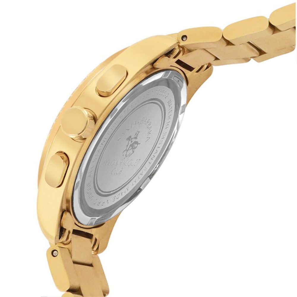 SANTA BARBARA POLO & RACQUET CLUB Embellished Gold Dial Women's Watch SB.1.10555-2