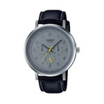 Casio Black Leather Strap Men's Watch MTP-E314L-8BV | 10548377