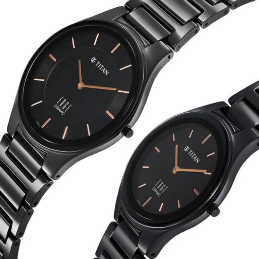 Titan Edge Pair Black Couple Watch 16962653NC01