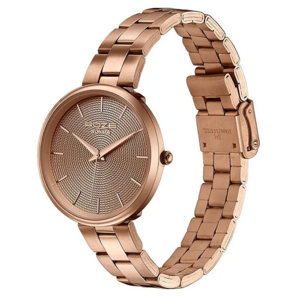 Sonata Poze Beige Dial Women's Watch SP80113WM02