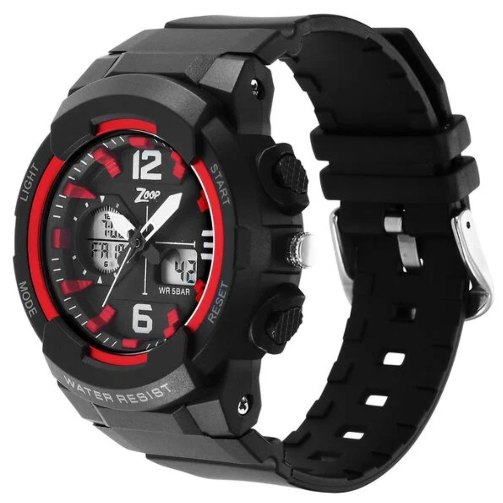 Zoop Analog Digital Black Dial Boys Watch 26026PP03