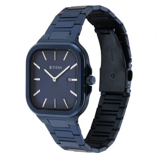 Titan Classique Blue Men's Watch 90176QM01