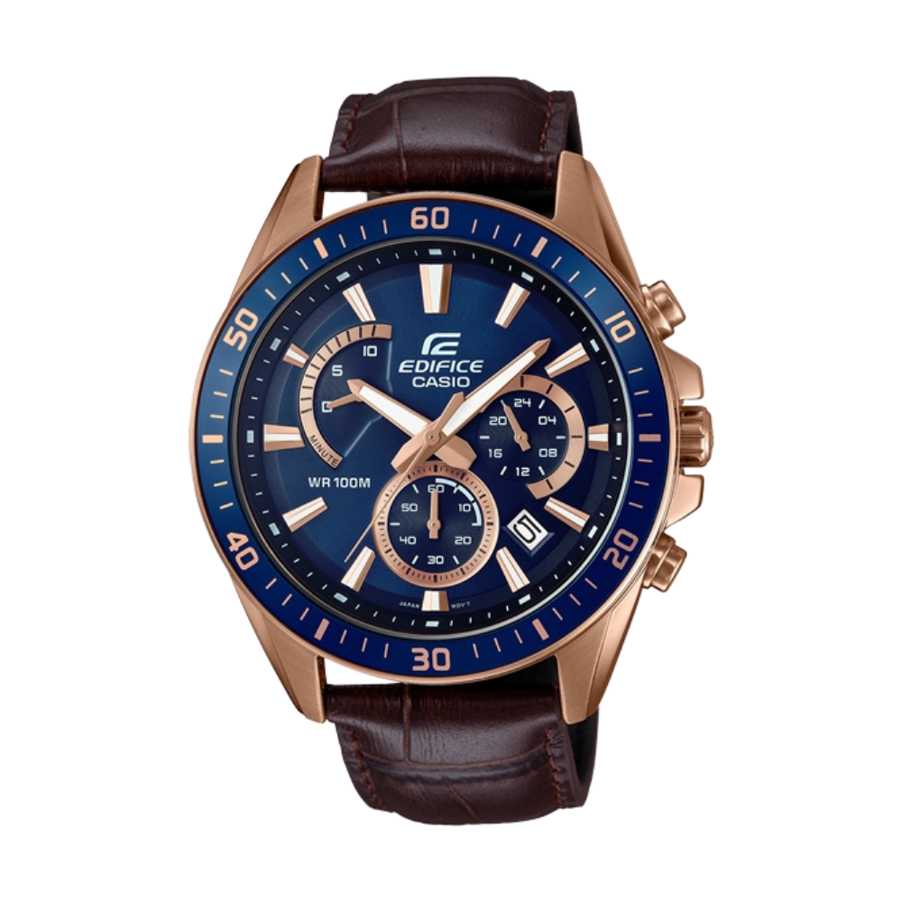 Casio Brown Leather Strap Men's Watch EFR-552GL-2AV, EFR-552GL-7AV | 10544707