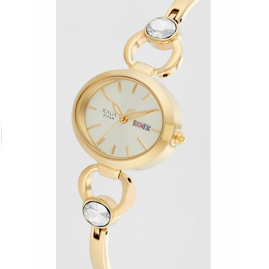 Titan Viva Champagne Dial Women's Watch 2621YM01