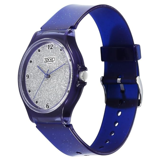 Zoop Glitter Grey Dial Blue Strap Girls Kids Watch 26030PP04W